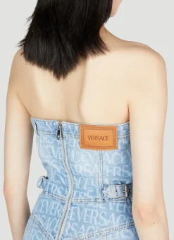 Denim Jacquard Dress></noscript>Versace