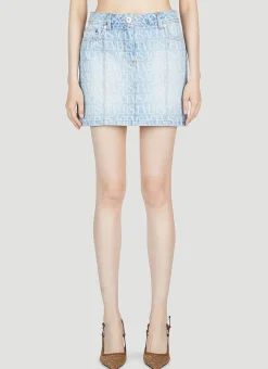Denim Jacquard Mini Skirt>Versace Sale