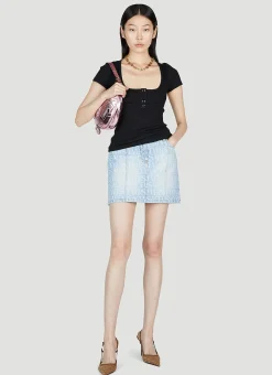 Denim Jacquard Mini Skirt>Versace Sale