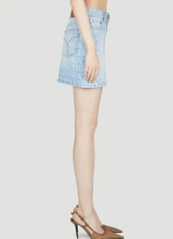 Denim Jacquard Mini Skirt></noscript>Versace Sale