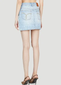 Denim Jacquard Mini Skirt></noscript>Versace Sale