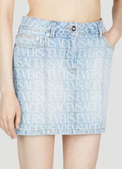 Denim Jacquard Mini Skirt></noscript>Versace Sale