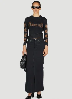Denim Maxi Skirt>Balenciaga New