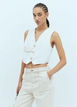 Denim Waistcoat>GANNI Outlet