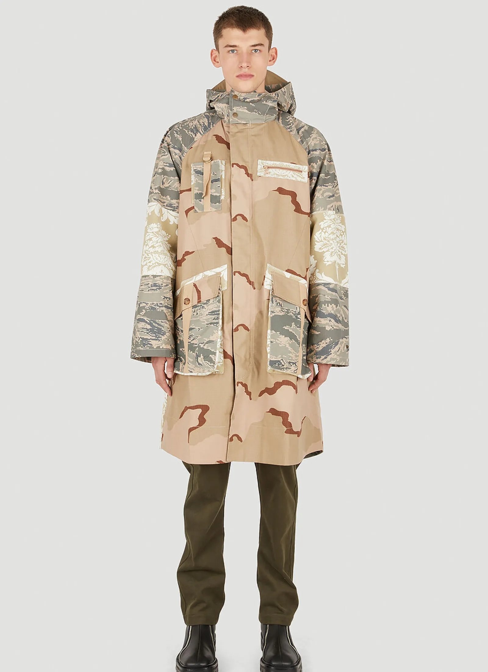 Men Marine Serre Coats^Desert Damask Windbreaker Coat