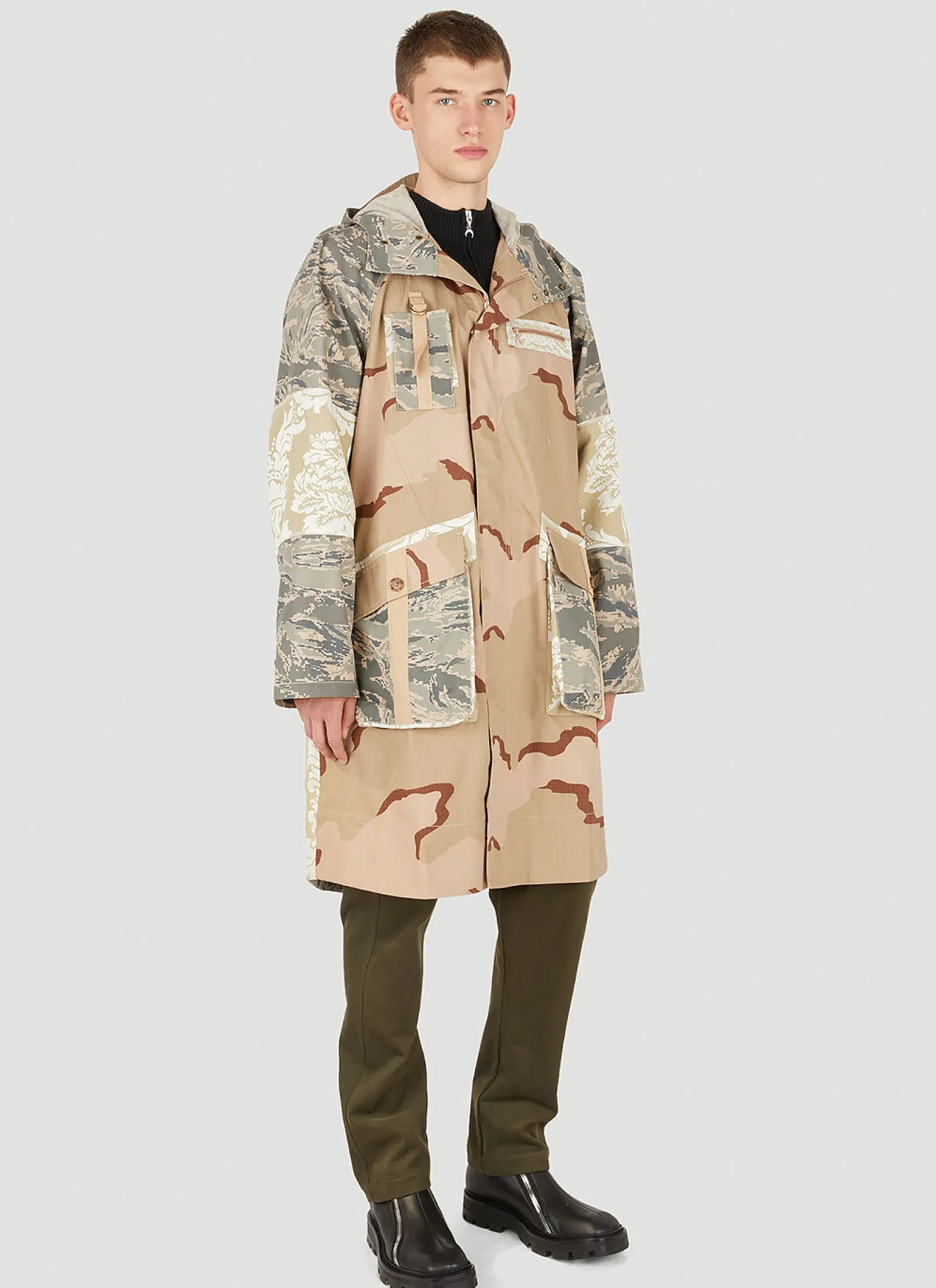 Men Marine Serre Coats^Desert Damask Windbreaker Coat