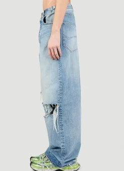 Men Balenciaga Jeans^Destroyed Baggy Jeans