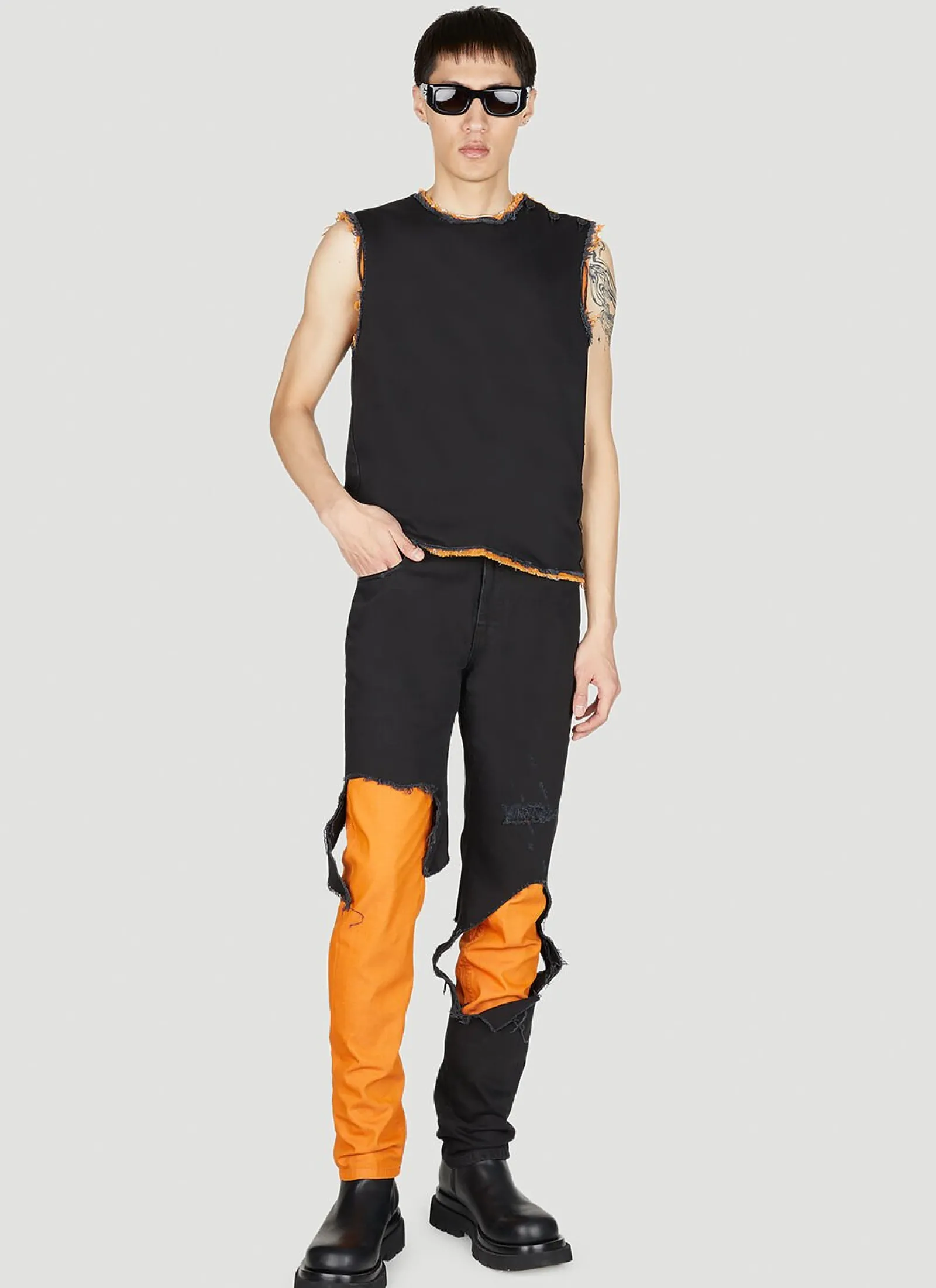 Destroyed Double Jeans>Raf Simons Online