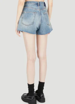 Distressed Denim Shorts></noscript>Maison Margiela