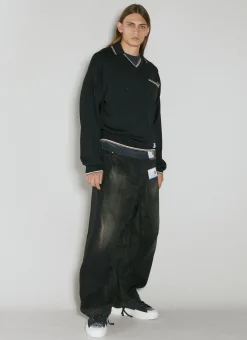 Men Maison Mihara Yasuhiro Polo Shirts^Distressed Knit Polo Shirt