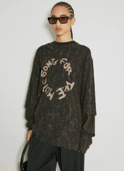 Distressed Logo Print Sweatshirt></noscript>Song for the Mute New