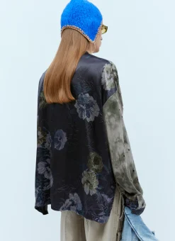 Men Acne Studios T-Shirts^Distressed Panel-Construction T-Shirt