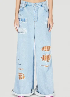Distressed Patch Jeans>Marni Hot
