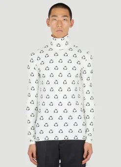 Men Botter Tops^Dolphin Print High Neck Top