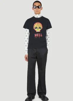 Men Botter Tops^Dolphin Print High Neck Top