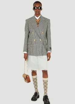 Double Breasted Houndstooth Blazer>Gucci Sale