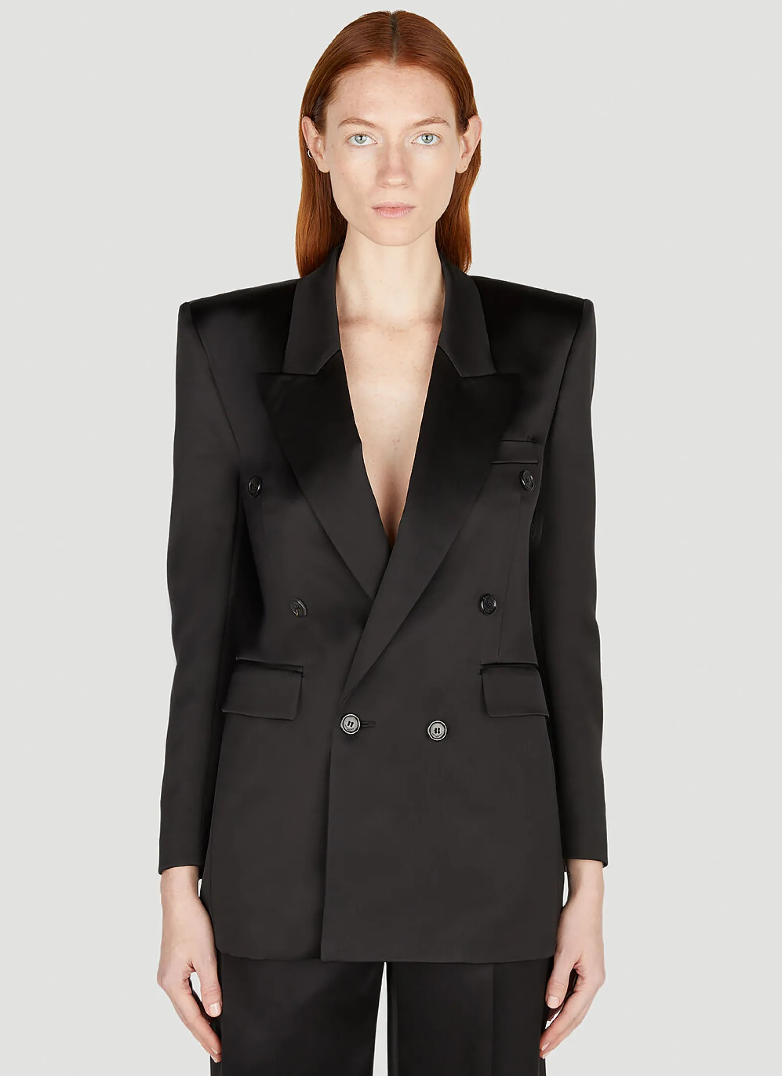 Double Breasted Silk Blazer>Saint Laurent Outlet