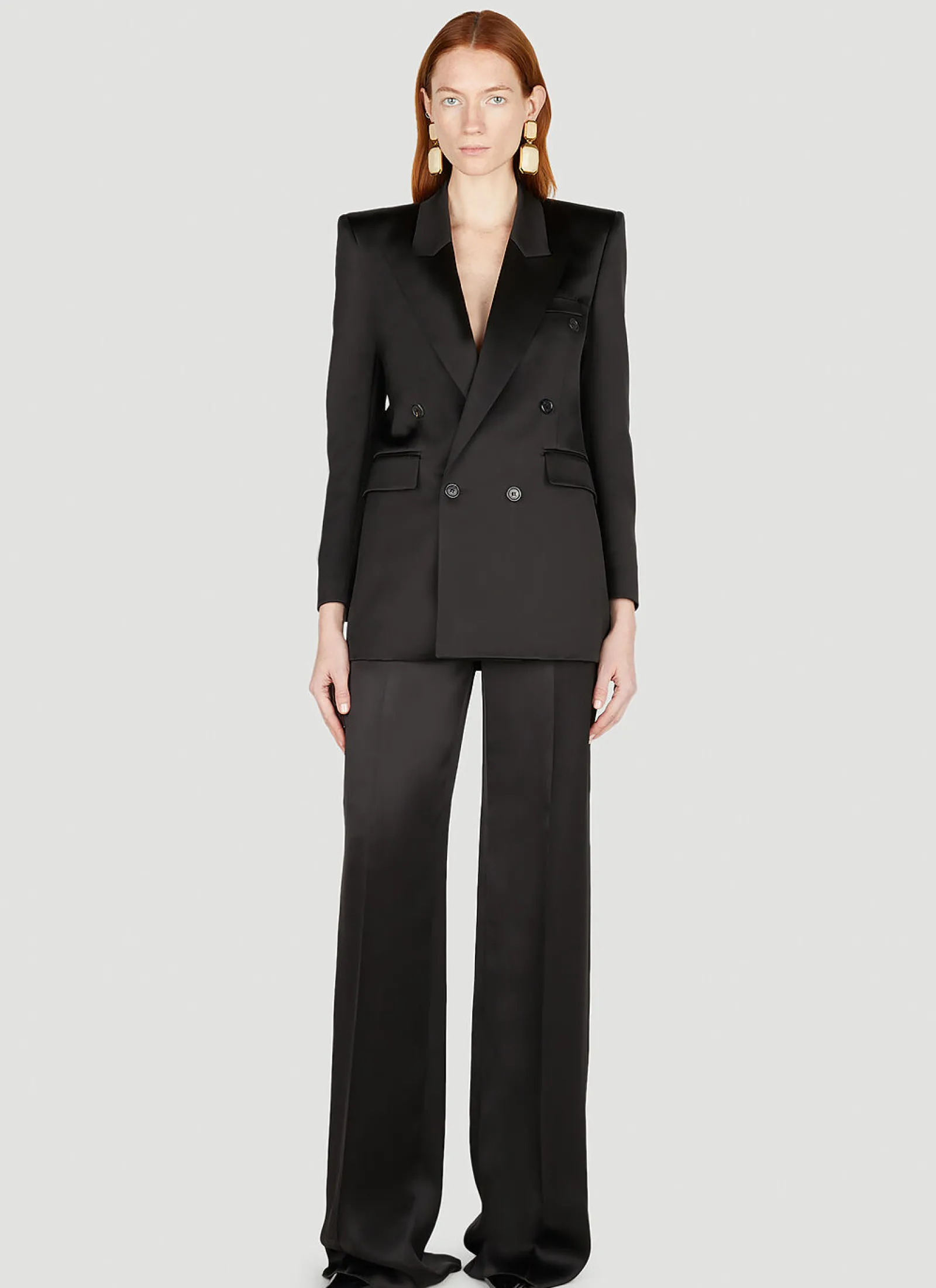 Double Breasted Silk Blazer>Saint Laurent Outlet