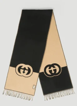 Men Gucci Scarves^Double G Bicolour Scarf