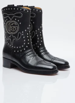 Double G Studded Leather Boots></noscript>Gucci New