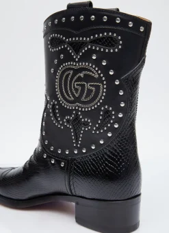 Double G Studded Leather Boots></noscript>Gucci New