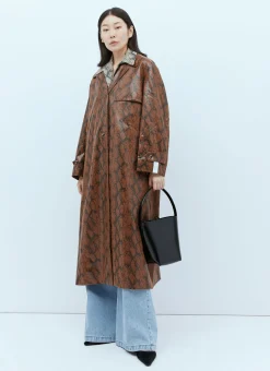 Double Layer Faux Snakeskin Embossed Coat></noscript>Rokh