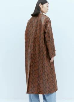 Double Layer Faux Snakeskin Embossed Coat></noscript>Rokh