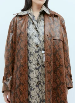Double Layer Faux Snakeskin Embossed Coat></noscript>Rokh