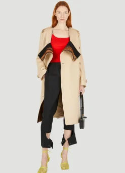Double-Breasted Collarless Trench Coat>Burberry Sale