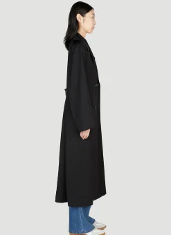 Double-Breasted Fluid Summer Coat><noscript><img width=