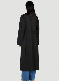 Double-Breasted Fluid Summer Coat><noscript><img width=