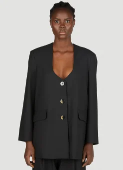 Drapey Melange Oversized Blazer>GANNI Outlet