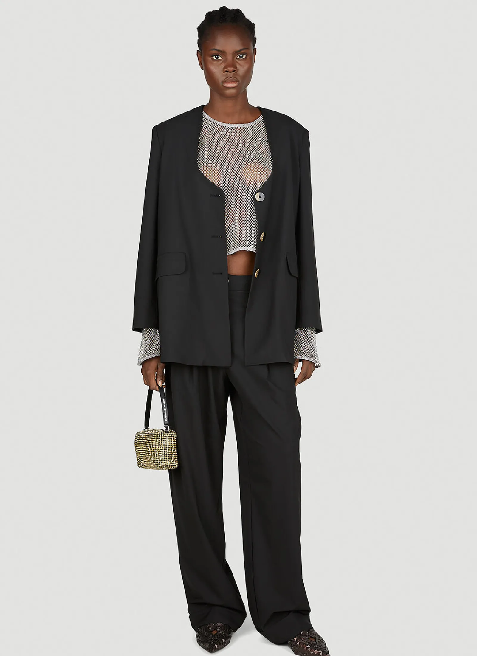 Drapey Melange Oversized Blazer>GANNI Outlet