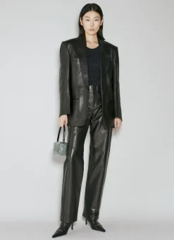 Drapey Oversized Leather Blazer>Alexander Wang Clearance