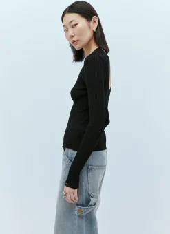 Elastic Wrists Rib Knit Sweater>Courrèges Outlet