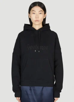 Embroidered Logo Hooded Sweatshirt>Saint Laurent Online