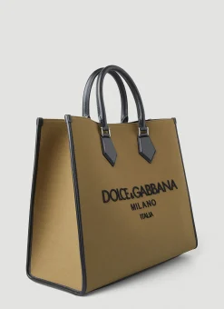 Men Dolce & Gabbana Tote Bags^Embroidered Logo Tote Bag