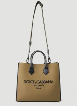 Men Dolce & Gabbana Tote Bags^Embroidered Logo Tote Bag