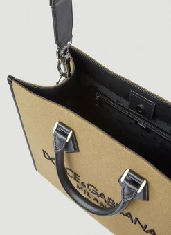 Men Dolce & Gabbana Tote Bags^Embroidered Logo Tote Bag