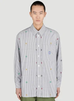 Men Kenzo Shirts^Embroidered Oversized Striped Shirt