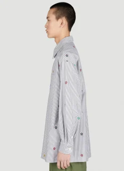 Men Kenzo Shirts^Embroidered Oversized Striped Shirt