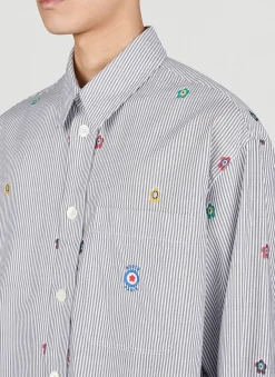 Men Kenzo Shirts^Embroidered Oversized Striped Shirt