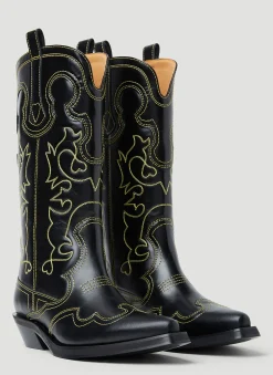 Embroidered Western Boots>GANNI Online