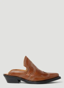 Embroidered Western Mules>GANNI Discount