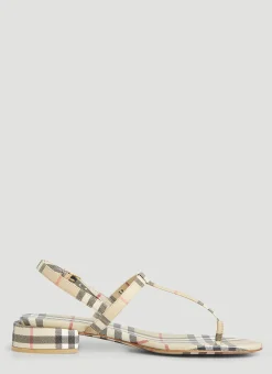 Emily Low Heel Vintage Check Sandals>Burberry Clearance