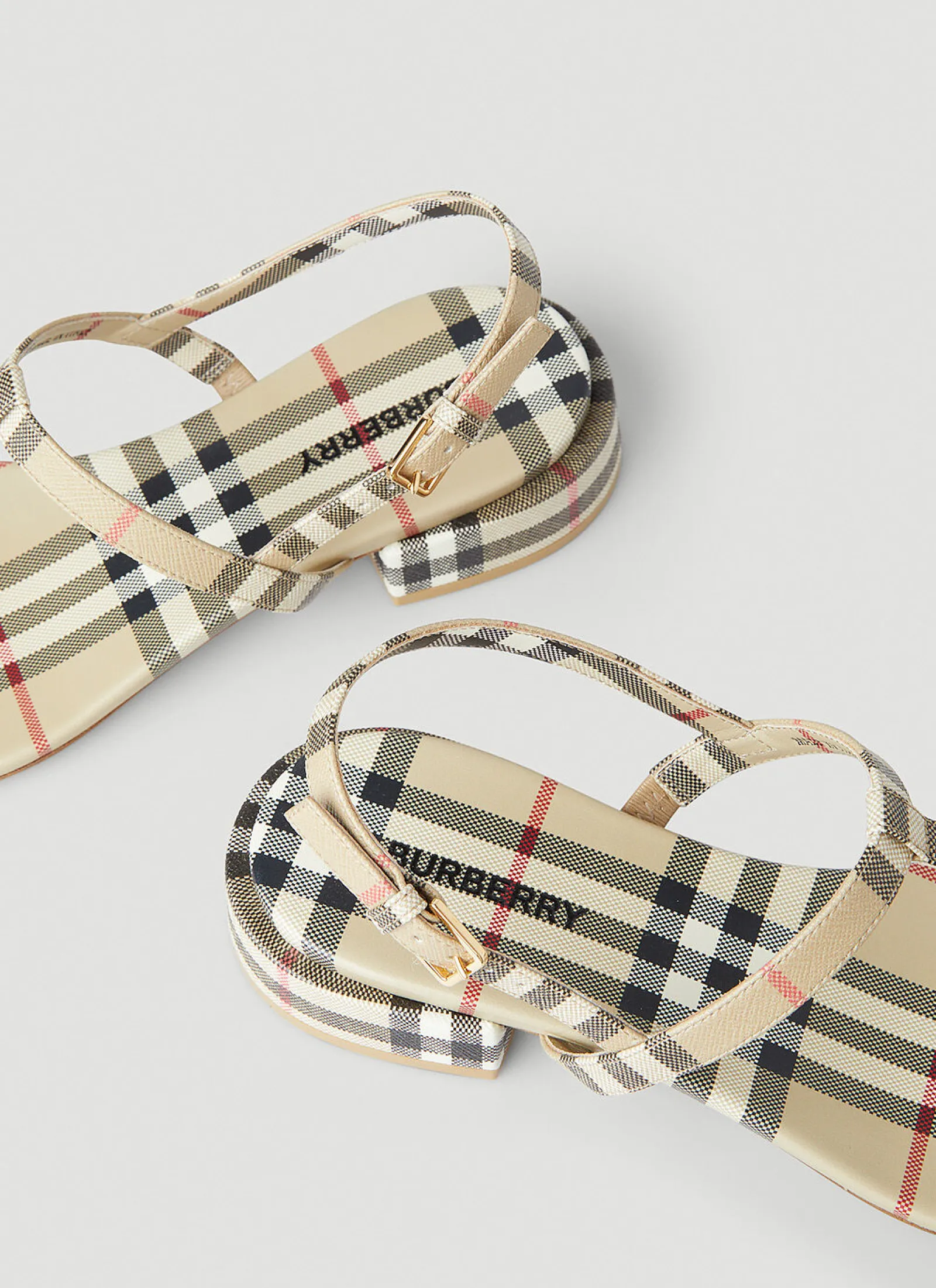 Emily Low Heel Vintage Check Sandals>Burberry Clearance
