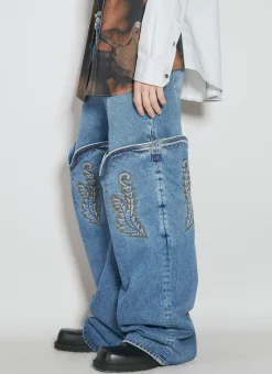 Men Y/Project Jeans^Evergreen Maxi Cowboy Cuff Denim Jeans