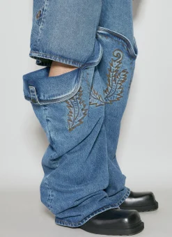 Men Y/Project Jeans^Evergreen Maxi Cowboy Cuff Denim Jeans