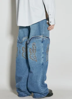 Men Y/Project Jeans^Evergreen Maxi Cowboy Cuff Denim Jeans