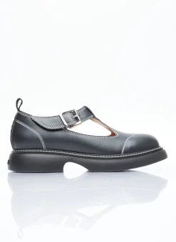 Everyday Buckle Mary Jane Flats>GANNI New